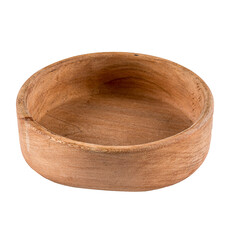 Wall Mural - Isolated brown empty natural wooden bowl