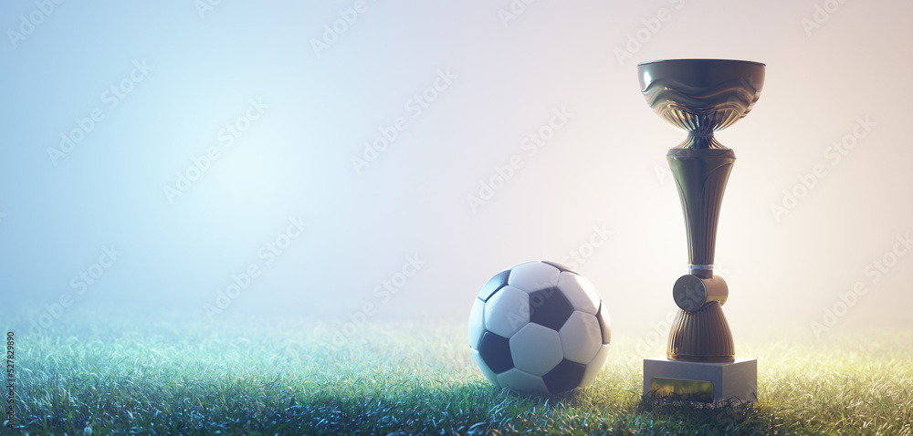 Football soccer ball and trophy cup Stock Illustration | Adobe Stock