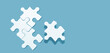 © kardd - White jigsaw puzzle on green background, Find the right joined team and fit correctly concept, space for writing copy