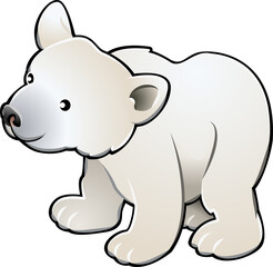 Wall Mural - Cute Polar Bear Vector Illustration