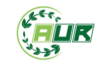 AUR Three-letter Natural Logo Design, Vector Template. | Monogram Logo | Abstract Logo | Wordmark Logo | Font Logo | Lettermark Logo | Business Logo | Brand Logo |