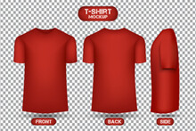 Red Plain T-shirt Mockup Template
