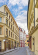 Rybna street - old narrow street in the city center. Prague, Czech Republic