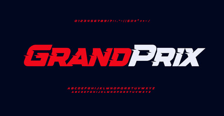 Aufkleber - Speed font alphabet letters. Sleek bold italic typographic design. Sans serif spurs sharp angle letter set for modern car logo typography, auto race headline, sport branding type. Vector typeset