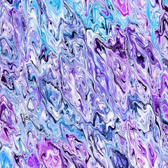 Wall Mural - Abstract marble, liquid paint mixing texture background in blue and violet color