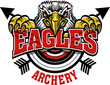  archery team design with eagle mascot and target for school, college or league