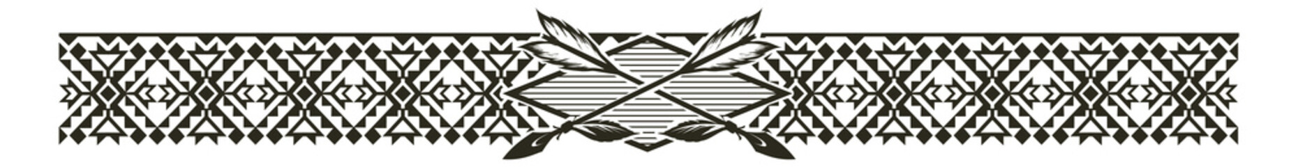 Wall Mural - decorative tribal pattern border with crossed arrows. ethnic ornament