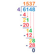 Step for long division in mathematics