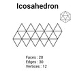 © SAMYA - Geometry net of icosahedron. 3d solid shape in mathematics