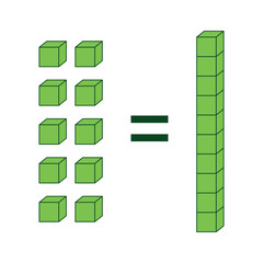 Wall Mural - Ten unit blocks equal one rod block