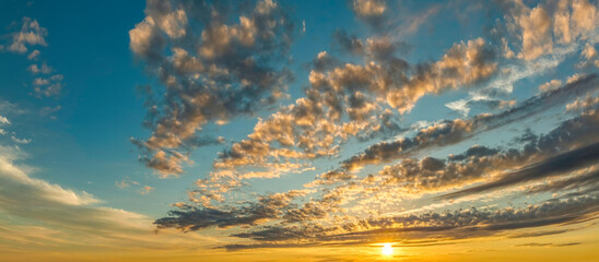 beautiful sky and clouds sunset background, blue sky with colorful clouds