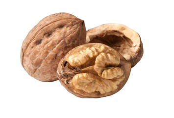 Wall Mural - Walnuts isolated on transparent background,