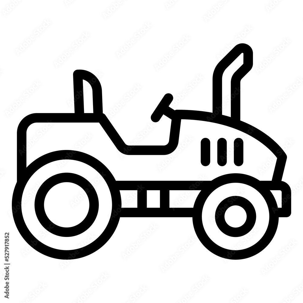 Mini Traactor Vector Wheel minitractor - icon, illustration on white background, outline ...