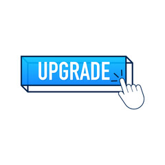 Wall Mural - upgrade flat blue button on white background. vector illustration design.