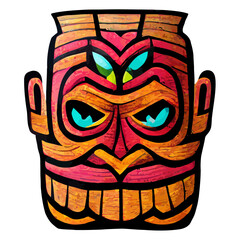 Tiki Mask, Tribal Mask, Ancient Carving, Voodoo Mask