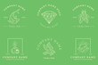 White Mystical Logo Minimalist Templates Collection Element Dark Green.