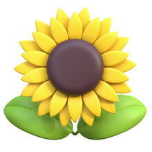 Thanksgiving Day Sunflower 3d Icon Illustration