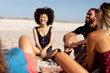 © wavebreak3 - Multi-ethnic group of male and female sitting on the beach