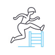 steeplechase running line icon, outline symbol, vector illustration, concept sign