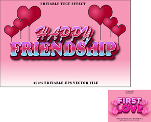 HAPPY FRIENDSHIP editable tect effect