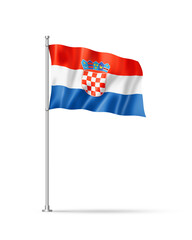 Wall Mural - Croatian flag isolated on white