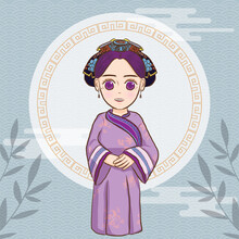 In The Ancient Chinese Cultural Court, The Noble Concubines Wore Purple Noble Costumes