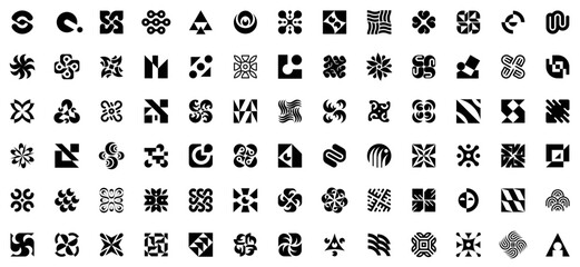 Abstract logos collection. geometric abstract logos. icon design