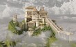 Palace on Mount Olympus Fantasy 3D Illustration