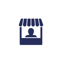Vendor Or Seller In Booth Icon