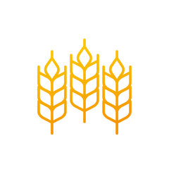 Wall Mural - wheat line icon, farming and agriculture