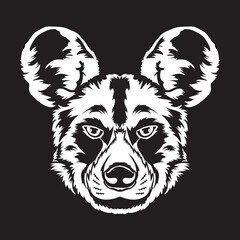 african wild dog face vector illustration, perfect for tshirt design and mascot logo