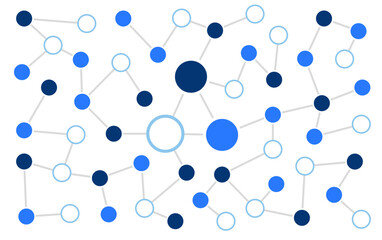 Fototapete - Network system connected dots and lines technology background template. Data linked global system graphic vector.	
