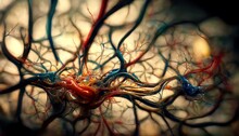 Illustration Of Neural Pathways In The Brain