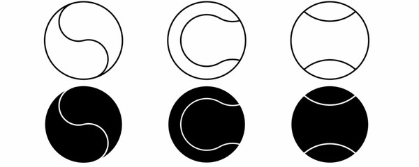 Wall Mural - tennis ball icon set isolated on white background