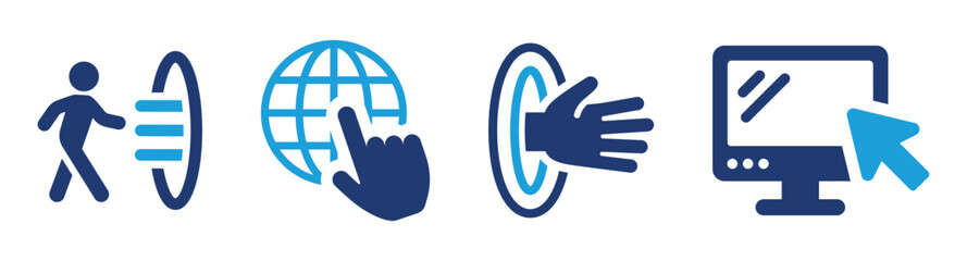 futuristic portal icon set. containing time travel, internet access and web portal icons. vector ill
