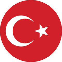 Circle flag vector of Turkey