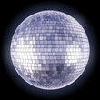 Bluish Disco Ball Isolated on Dark Background