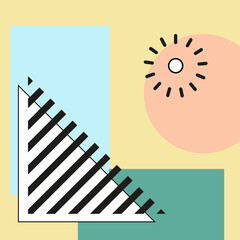 Wall Mural - abstract composition. various geometric forms, triangle, rectangle and circle, minimal simple backgr