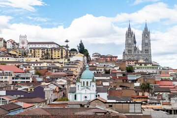 Wall Mural - street view of quito old town, ecuador