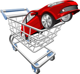 Wall Mural - Car shopping cart concept