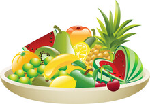 Bowl Of Fruit Illustration