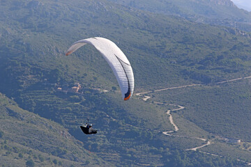 Poster - Paraglider in the Mountains of Andalucia in Spain	