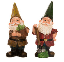 Two Garden Gnomes On A Transparent Background