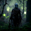 scary ghoul in dark forest Halloween digital art