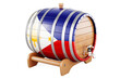 Wooden barrel with Filipino flag, 3D rendering