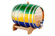 Wooden barrel with Gabonese flag, 3D rendering