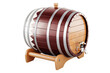 Wooden barrel with Qatari flag, 3D rendering