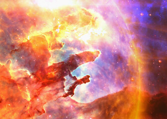 Wall Mural - somewhere in deep space. pillars of creation destroying of explosion of supernova and space dust. el