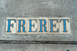 Traditional Freret Street Tile Inlay on Sidewalk in Uptown Neighborhood in New Orleans, Louisiana, USA	