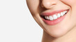 © Aleksandr Rybalko - Perfect healthy teeth smile of a young woman. Teeth whitening. Dental clinic patient. Image symbolizes oral care dentistry, stomatology